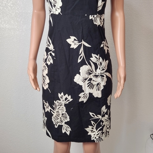 GAP Dress Y2K Summer 2003 Strapless Stretch Floral Tropical Black White Size: 8 - Picture 3 of 11